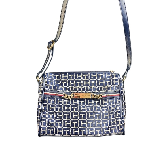 Tommy Hilfiger Navy and Cream Crossbody Bag - Picture 2 of 5